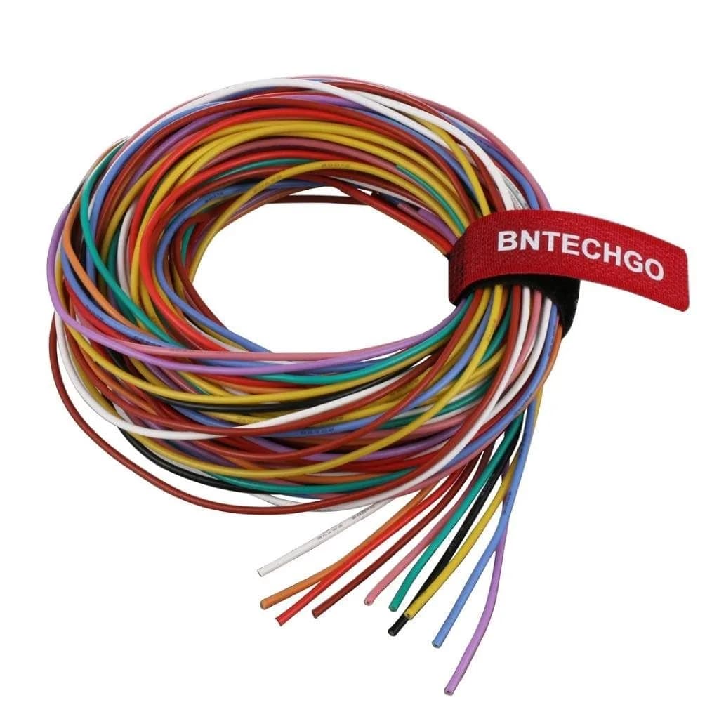 BNTECHGO 18 AWG Silicone Wire Kit - 10 Colors, 5ft Each | 50ft Total — 10 colors each 10ft / 20 silicone wire