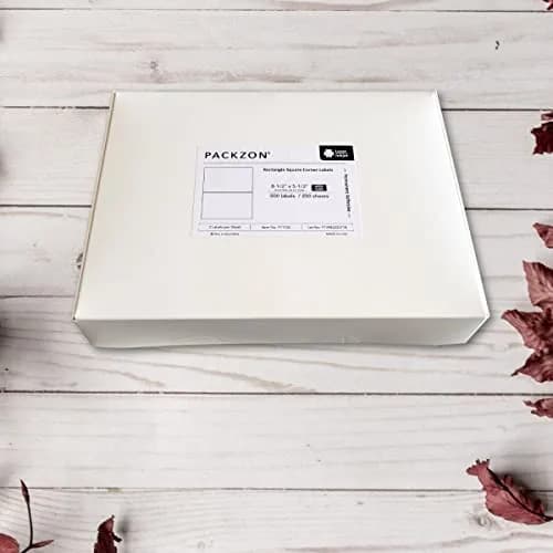 PACKZON Shipping Labels White 8.5 x 5.5 Inches (500 Labels, 250 Sheets) | Laser & Inkjet Compatible thumbnail 7