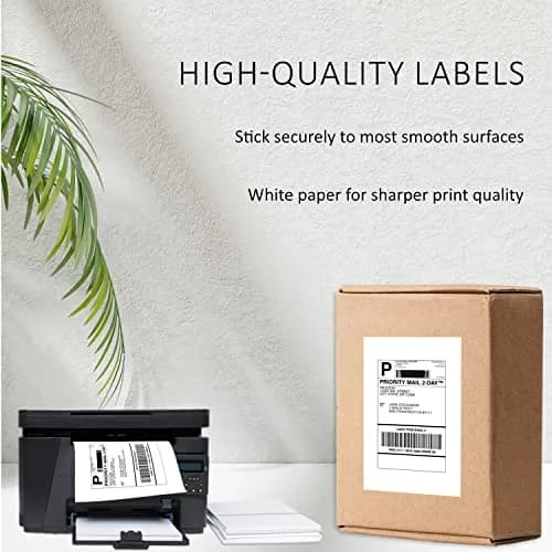 PACKZON Shipping Labels White 8.5 x 5.5 Inches (500 Labels, 250 Sheets) | Laser & Inkjet Compatible thumbnail 2
