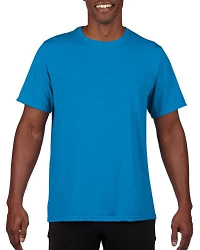 Gildan Men's Polyester Moisture Wicking Performance T-Shirt Sapphire Large | Sweat-Wicking for Indian Climate thumbnail 1