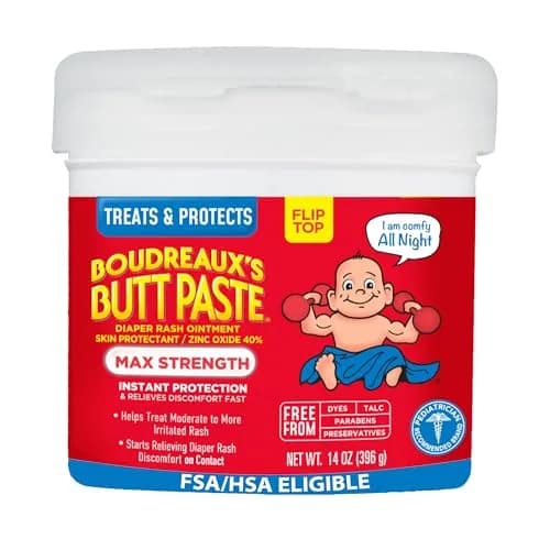 Boudreaux's Butt Paste Max Strength Diaper Rash Cream Skin Protectant 14 oz (397 g) | Clinically Tested for Fast Relief thumbnail 1
