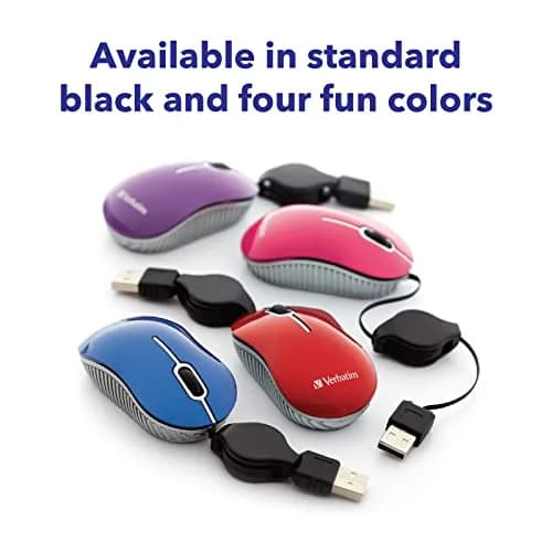 Verbatim Mini Travel Optical Mouse, USB 2.0, Retractable Cable, Blue | Compact, Precise & Portable thumbnail 7