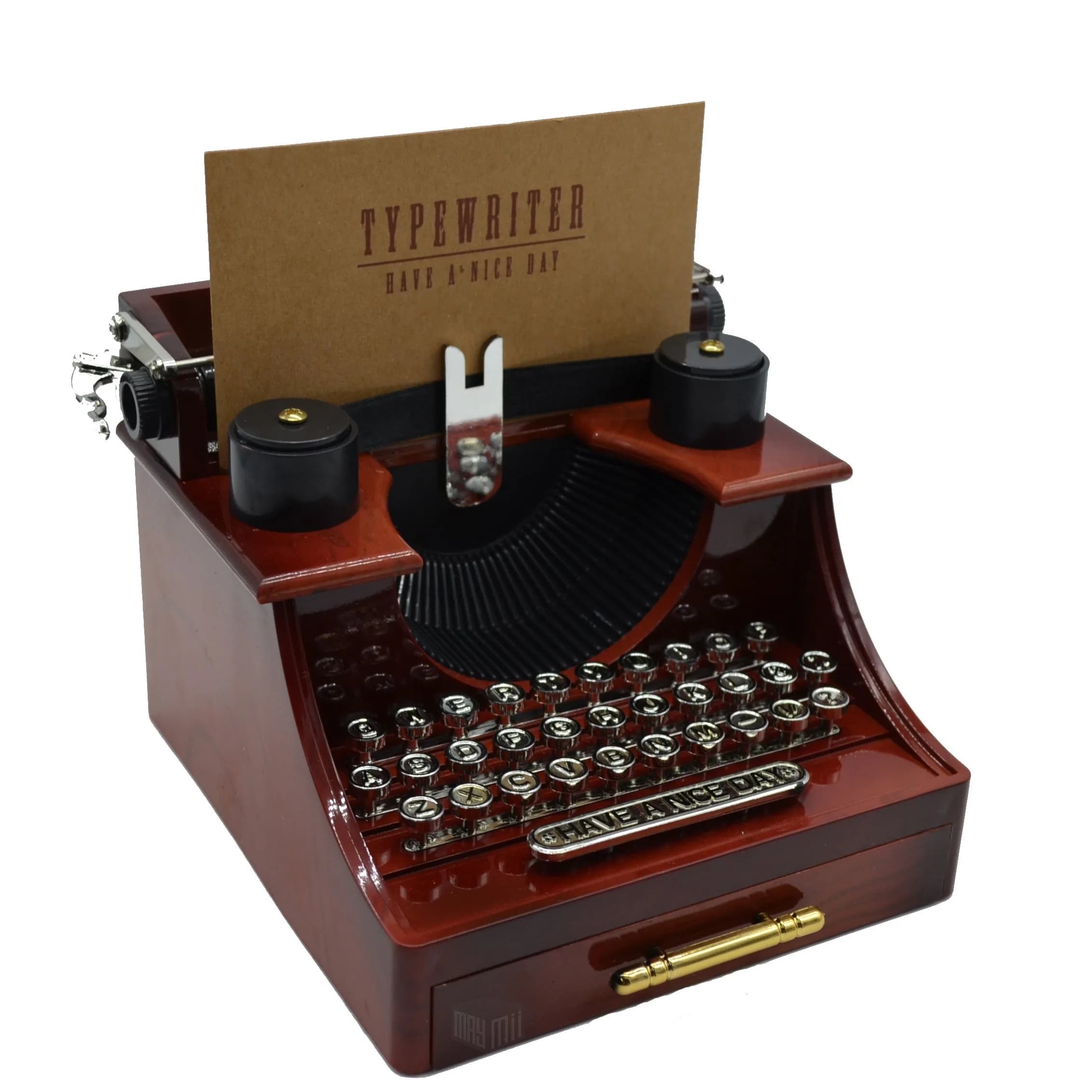 MAYMII Vintage Typewriter Music Box for Home/Office/Study Room Décor | Retro Musical Decor - main product image