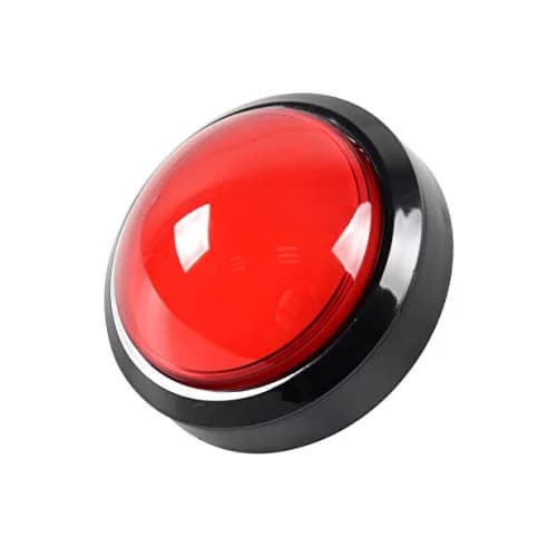EG STARTS 100mm Big Dome LED Arcade Push Button Red | DC 12V for DIY Game Parts thumbnail 1