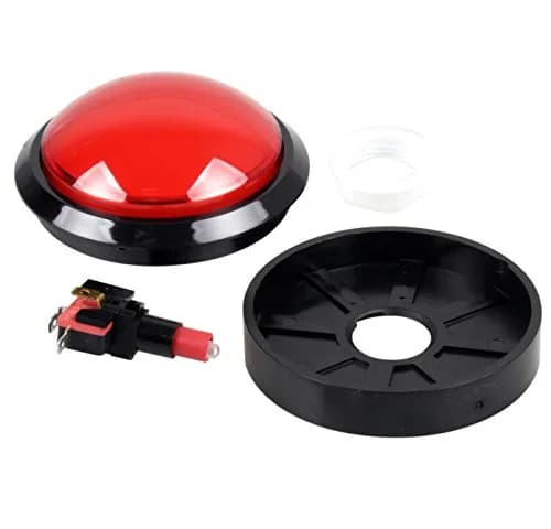 EG STARTS 100mm Big Dome LED Arcade Push Button Red | DC 12V for DIY Game Parts thumbnail 4