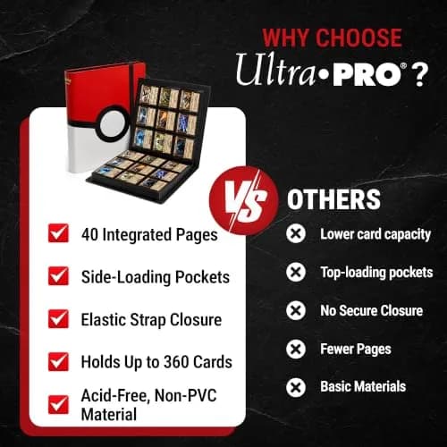 Ultra Pro Pokemon Card Binder 9 Pocket Full-View with Poke Ball Design | Holds 360 Cards thumbnail 6