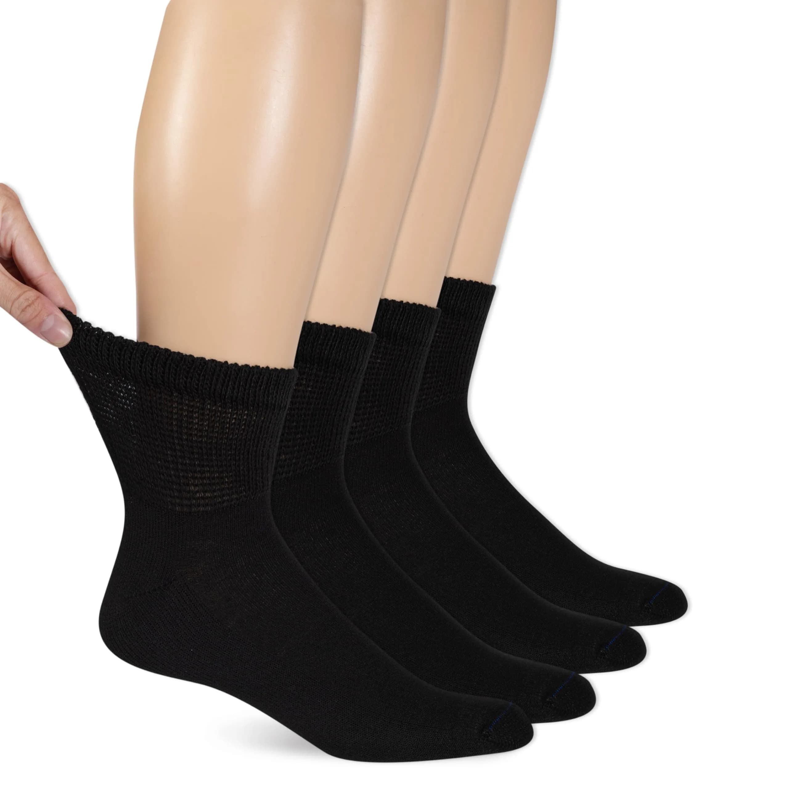 Dr. Scholl's Men's Diabetic & Circulatory Ankle Socks 4-Pack | APMA Accepted, Moisture-Wicking
