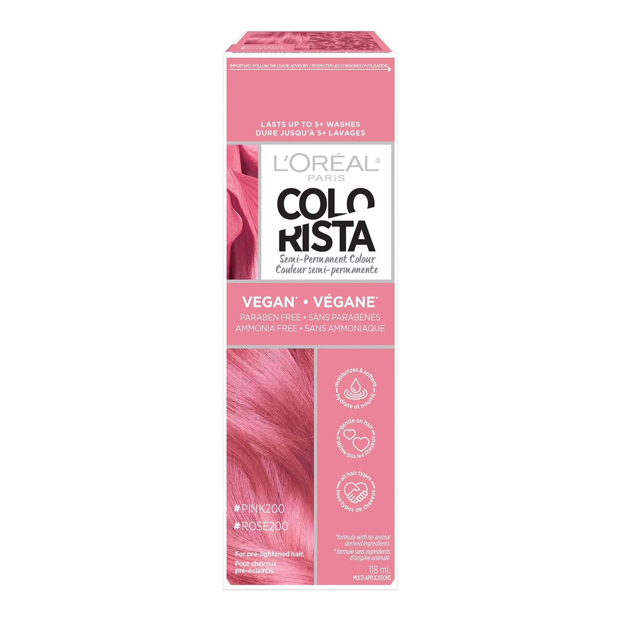 L'Oreal Paris Colorista Metallic Semi Permanent Hair Color - Metallic Blue (Pack of 2) — Pink / 4 Fl Oz