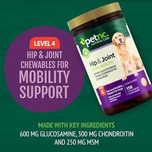 PetNC Natural Care Level-4 Hip & Joint Chews for Dogs, 150 Count | Max Support for Adult Dogs with Glucosamine, Chondroitin, MSM & Manganese thumbnail 4
