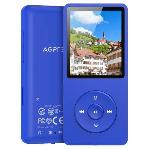 AGPTEK A02S MP3 Player 16GB Dark Blue | 65-Hour Playback Music Player thumbnail 1