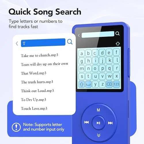 AGPTEK A02S MP3 Player 16GB Dark Blue | 65-Hour Playback Music Player thumbnail 5
