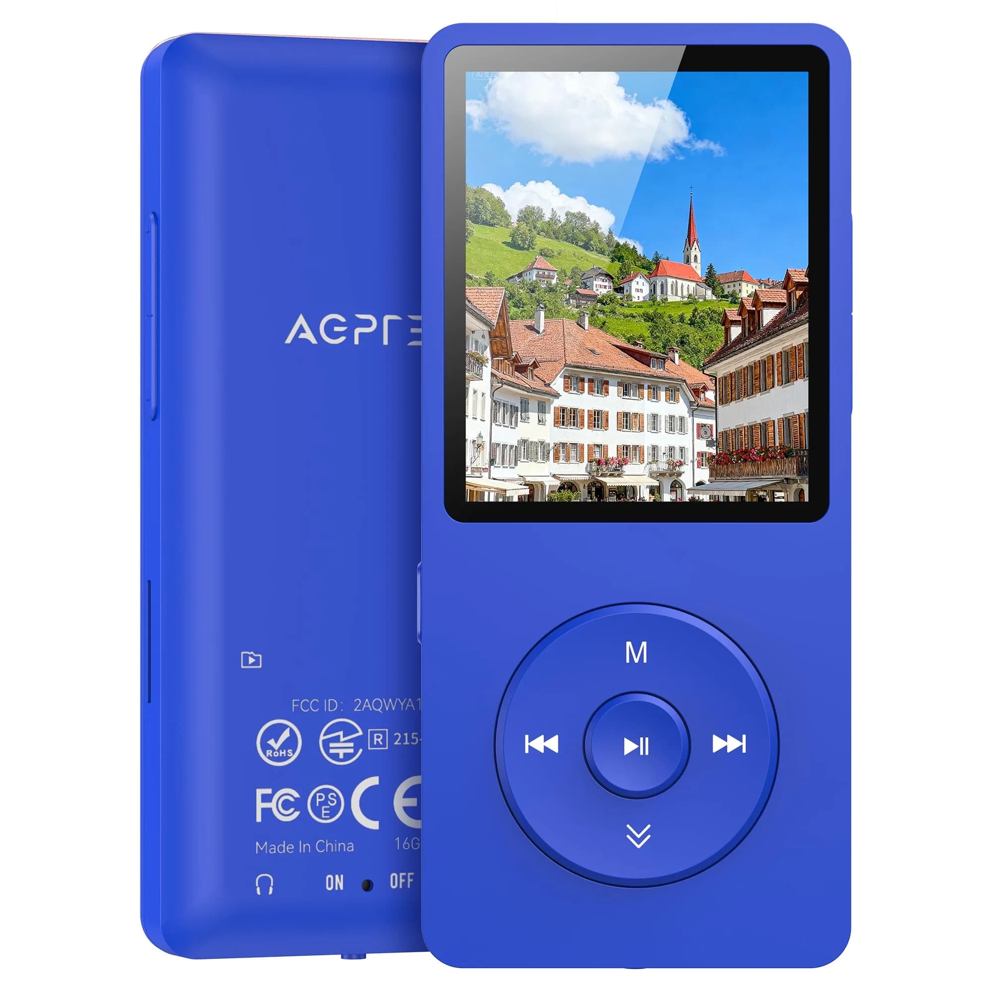 AGPTEK A02S MP3 Player 16GB Dark Blue | 65-Hour Playback Music Player