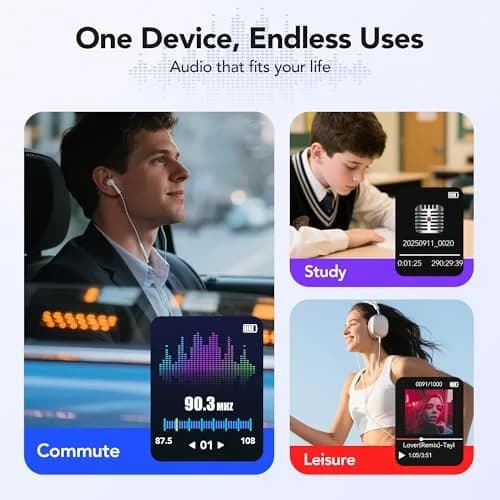 AGPTEK A02S MP3 Player 16GB Dark Blue | 65-Hour Playback Music Player thumbnail 8
