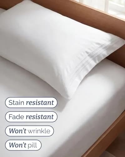 CGK Unlimited Twin Size 3 Piece Sheet Set | Ultra Soft Breathable Microfiber, Deep Pockets, White thumbnail 5