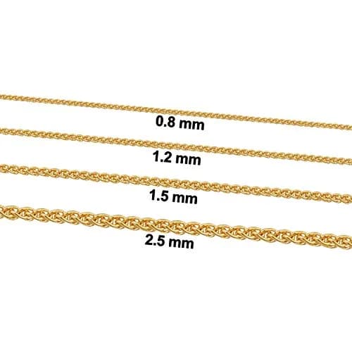 Kooljewelry 14k Yellow Gold Filled Round Wheat Chain Necklace 20 inch | Elegant, Durable Gold Jewelry thumbnail 2