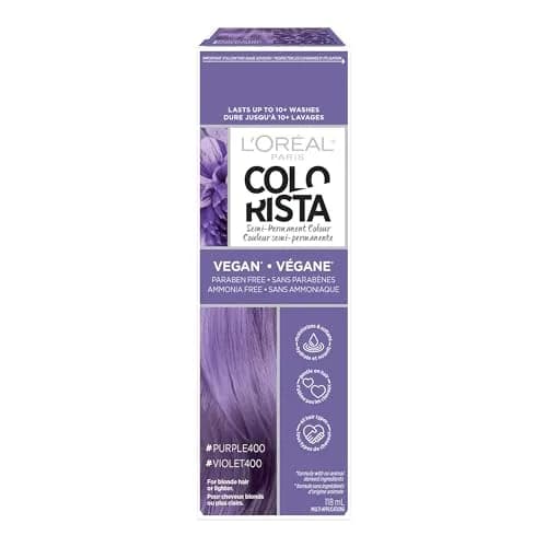 L'Oreal Paris Colorista Semi-Permanent Hair Color Purple 118ml (4 Fl Oz) | Temporary Hair Dye for Bleached & Blonde Hair thumbnail 1