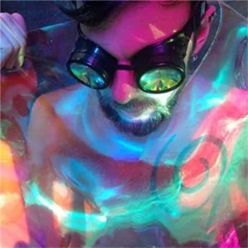 Lelinta Steampunk Rave Glasses Goggles with Rainbow Crystal Glass Lens, Red Copper, Adjustable (1 Unit) thumbnail 7
