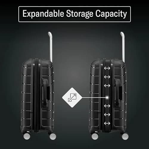Samsonite Freeform Hardside Carry-On Luggage 21" | TSA & Airline-Approved, Lightweight & Expandable, Smooth Rolling Wheels, Black thumbnail 5