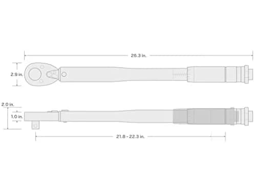 TEKTON 3/4 Inch Drive Micrometer Torque Wrench 406.7 Nm (50-300 ft.-lb.) | Accurate to +/- 4% thumbnail 7