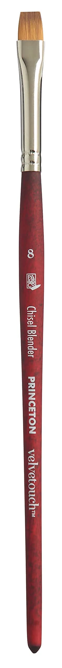 Princeton Velvetouch Artiste Mini Filbert Grainer 1/4 Inch | Luxury Synthetic for Acrylic Watercolor Oil — Chisel Blender, 8