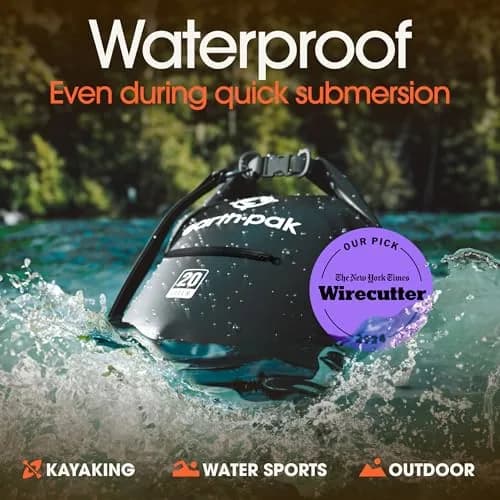Earth Pak 40L Waterproof Dry Bag Backpack - Black | Roll Top Dry Sack for Kayaking, Boating, Paddleboarding thumbnail 3