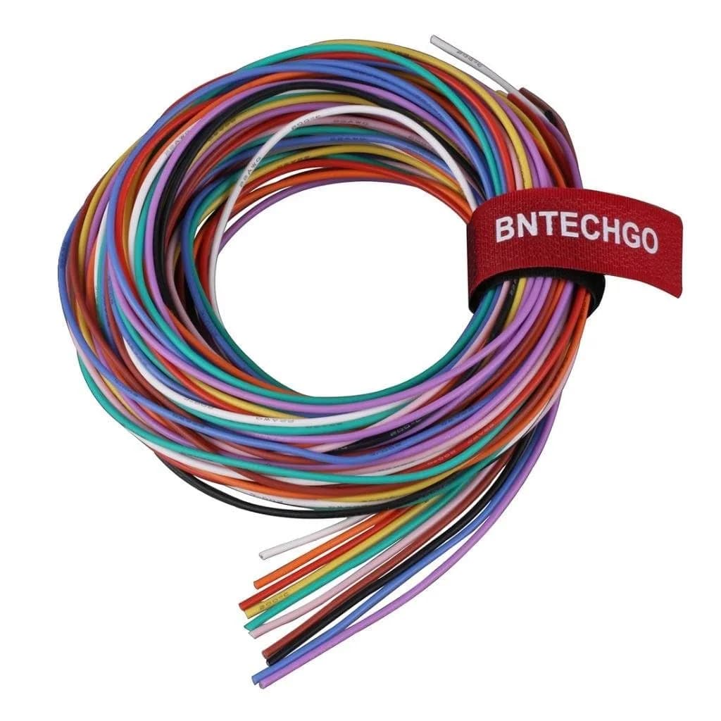 BNTECHGO 18 AWG Silicone Wire Kit - 10 Colors, 5ft Each | 50ft Total — 10 colors each 10ft / 22 silicone wire