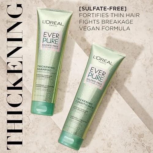 L'Oreal Paris EverPure Thickening Sulfate Free Shampoo 250ml (8.5 Fl Oz) | Strengthens Thin, Fragile Hair with Rosemary Leaf thumbnail 2