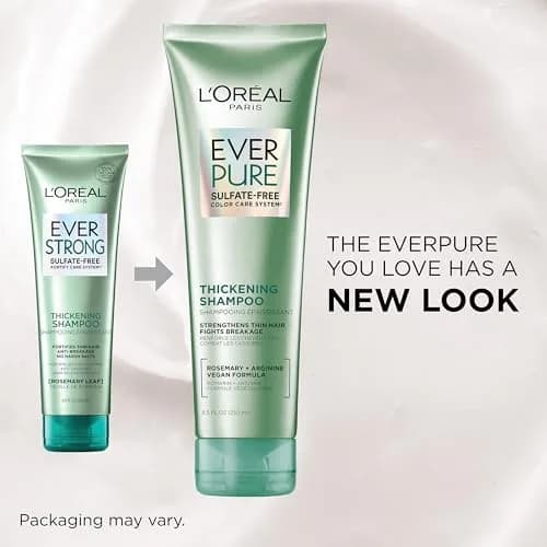L'Oreal Paris EverPure Thickening Sulfate Free Shampoo 250ml (8.5 Fl Oz) | Strengthens Thin, Fragile Hair with Rosemary Leaf thumbnail 3