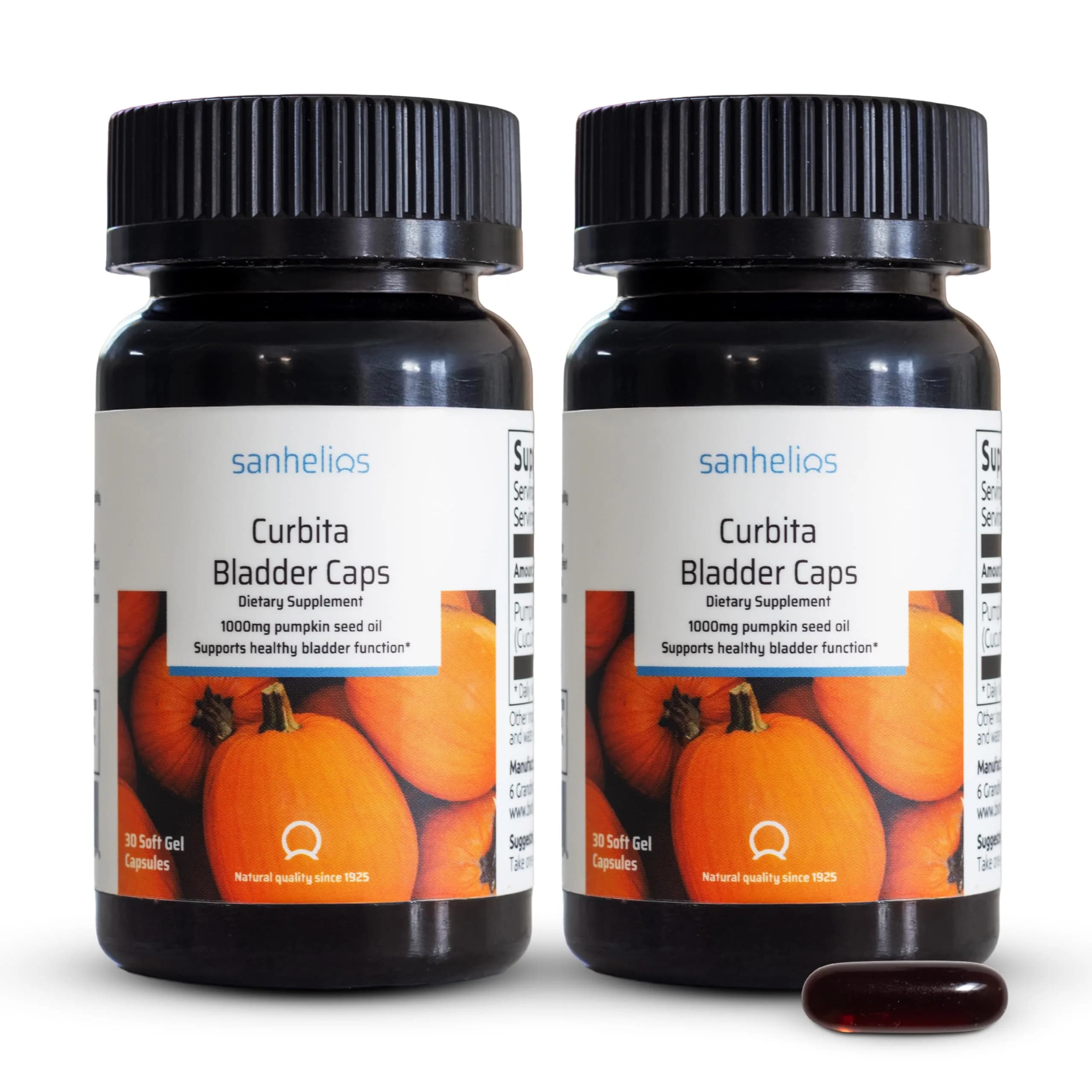 Sanhelios Curbita Pumpkin Seed Oil Capsules, Bladder Support, 2 Pack | Natural Urinary Health Support
