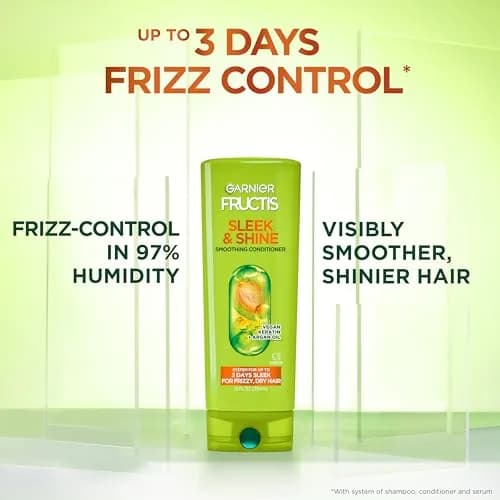 Garnier Fructis Sleek & Shine Conditioner 621ml (21 fl. oz.) | Fights Frizz for 3 Days thumbnail 3