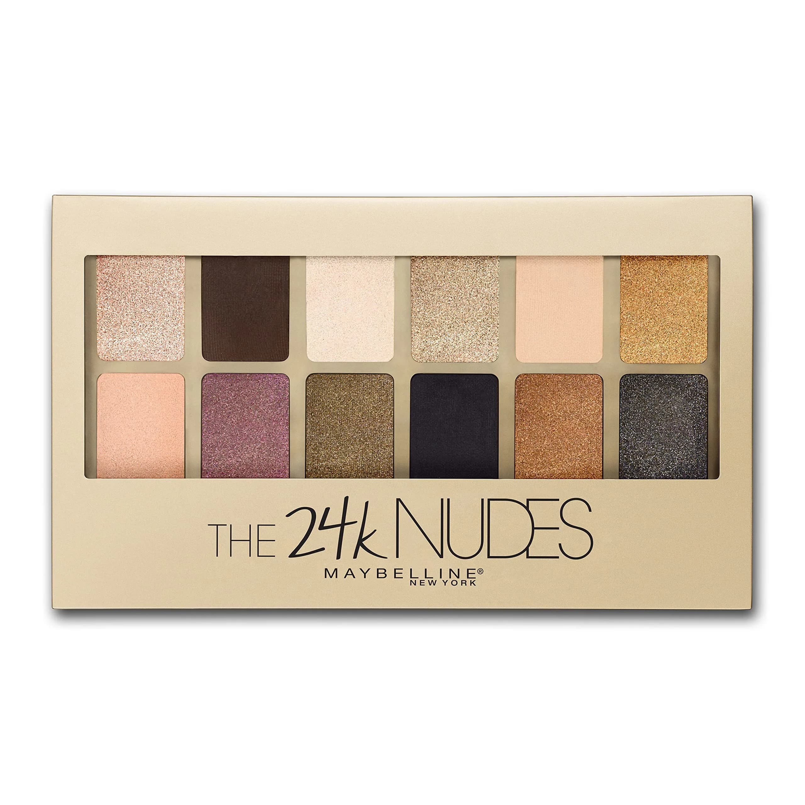Maybelline New York The Nudes Eyeshadow Palette | 12 Shades for Infinite Looks — 24K Gold