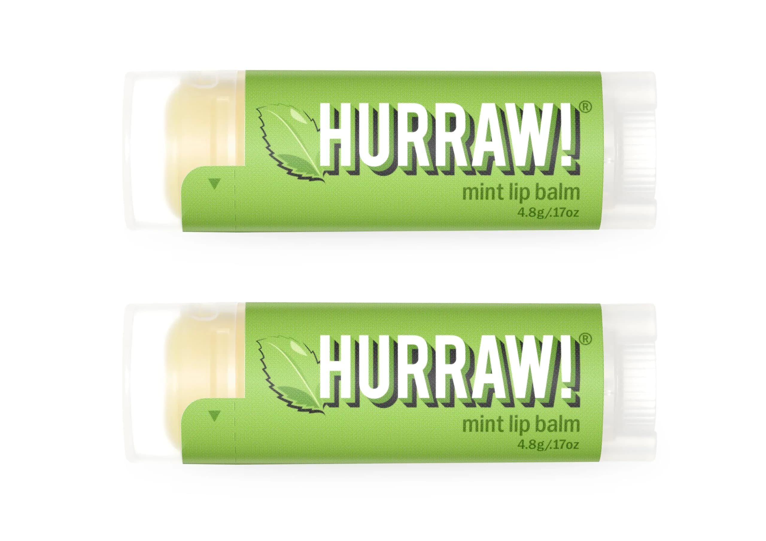 Hurraw! Mint Lip Balm 2 Pack | Organic, Vegan, Cruelty-Free, Made in USA — Clear: No Tint
