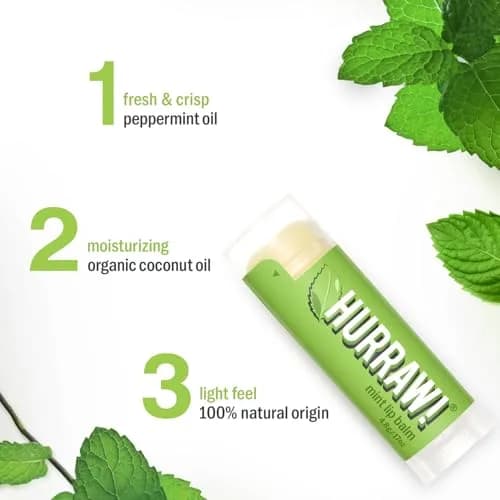 Hurraw! Mint Lip Balm 2 Pack | Organic, Vegan, Cruelty-Free, Made in USA thumbnail 2