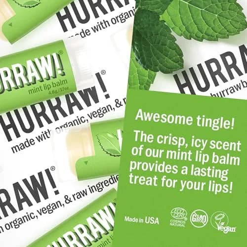 Hurraw! Mint Lip Balm 2 Pack | Organic, Vegan, Cruelty-Free, Made in USA thumbnail 3