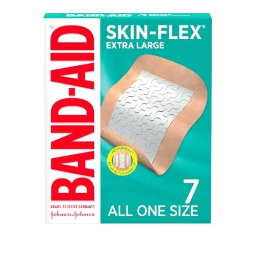 Band-Aid Skin-Flex Adhesive Bandages Extra Large 7 Count | Flexible, Waterproof, 24-Hour Wear thumbnail 1