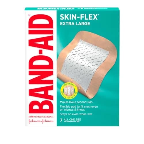 Band-Aid Skin-Flex Adhesive Bandages Extra Large 7 Count | Flexible, Waterproof, 24-Hour Wear thumbnail 6
