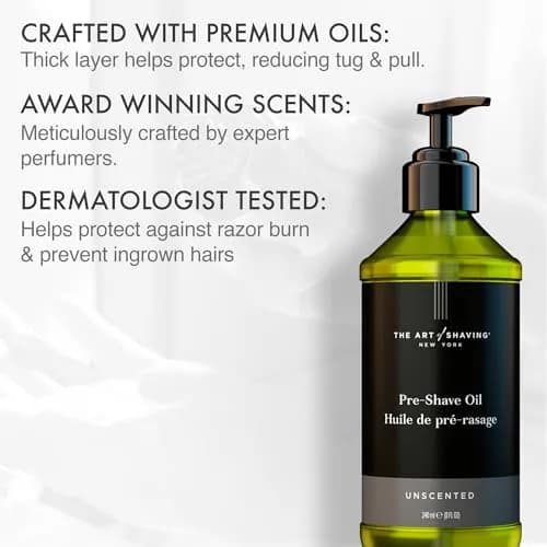 The Art of Shaving Unscented Pre-Shave Oil For Men – Clinically Tested For Sensitive Skin – Improves Razor Glide For a Close, Comfortable Shave – 240ml (8.1 Fl Oz) thumbnail 2