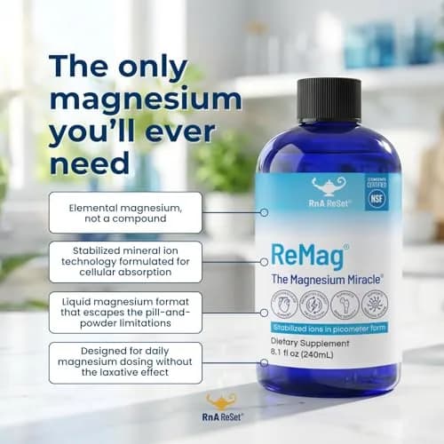 RnA ReSet ReMag Pico-Ionic Liquid Magnesium 479ml (16.2 Fl Oz) | NSF Certified for Sleep & Nerve Health thumbnail 4