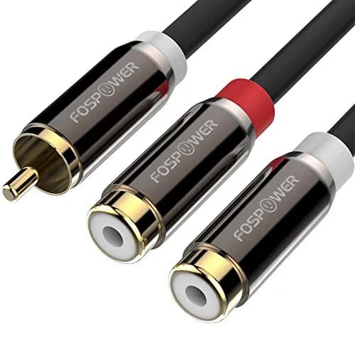 FosPower 8-inch RCA Y Adapter Cable | 1 Male to 2 Female Stereo Audio Splitter Connectors thumbnail 1