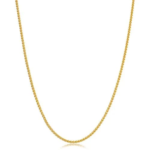 Kooljewelry 14k Yellow Gold Filled Wheat Chain Necklace 1.5 mm Width (16 inch) thumbnail 1
