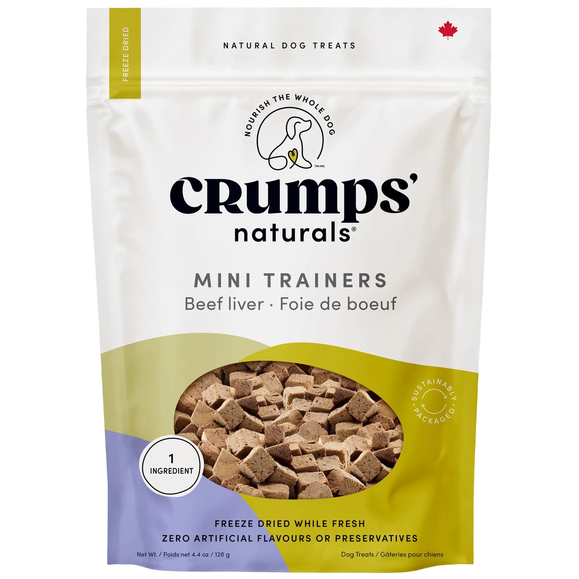 Crumps' Naturals Freeze Dried Beef Liver Mini Trainers, 4.4oz | All-Natural Dog Treats for Training & Rewards - main product image