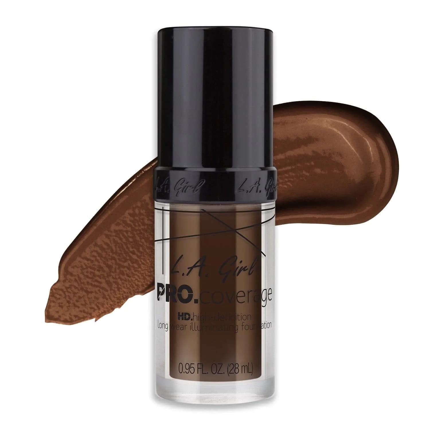 L.A. Girl Pro Coverage Liquid Foundation 0.95 Fl Oz | Hydrating, Buildable, Vegan, All Skin — Dark Chocolate