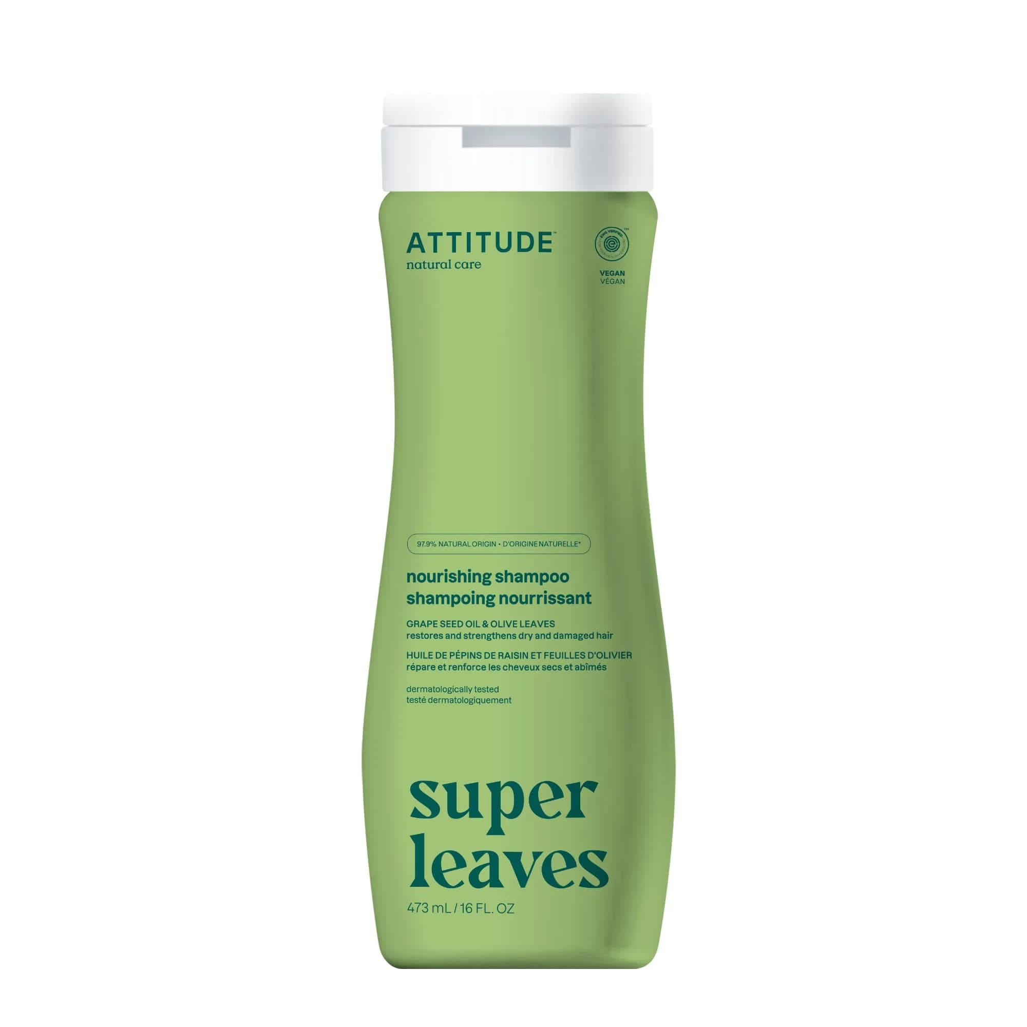 ATTITUDE Nourishing Hair Shampoo for Dry and Damaged Hair, 473ml (16 Fl Oz) | EWG Verified, Vegan Formula - main product image