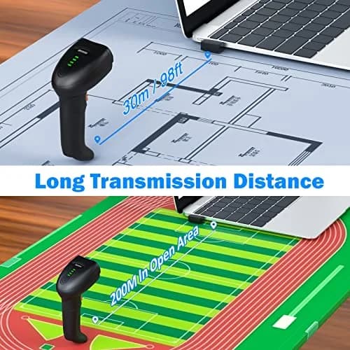 Symcode Bluetooth Wireless Barcode Scanner with Auto-Sensing Stand & 2D QR Reader | 280g (9.88 oz) thumbnail 6