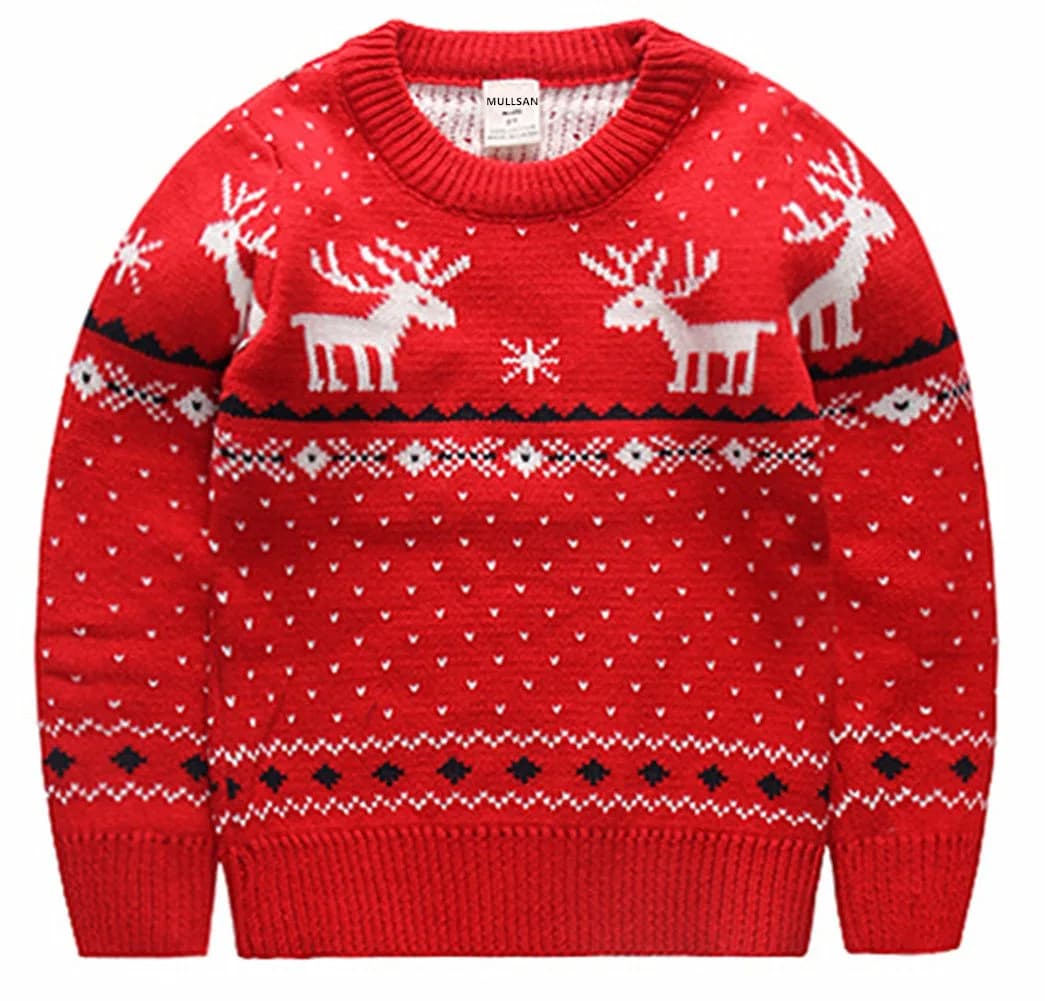 MULLSAN Children's Christmas Sweater 4T (1.8 kg) | Festive Red2 Pullover