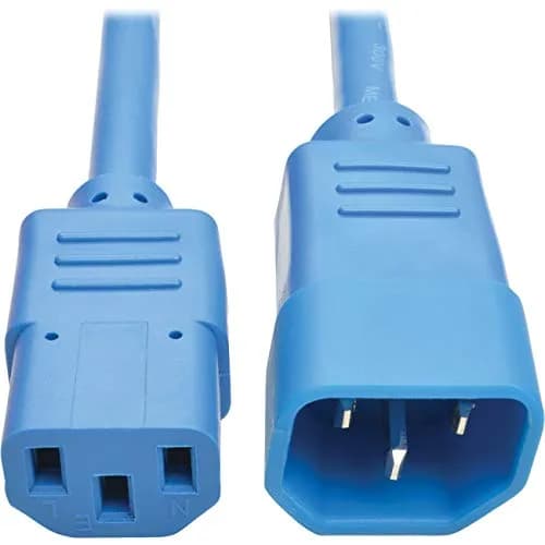 Tripp Lite Heavy Duty Power Extension Cord 3 ft (0.91 m) Blue | C14 to C13, 15A, 14 AWG, UL-Listed thumbnail 1