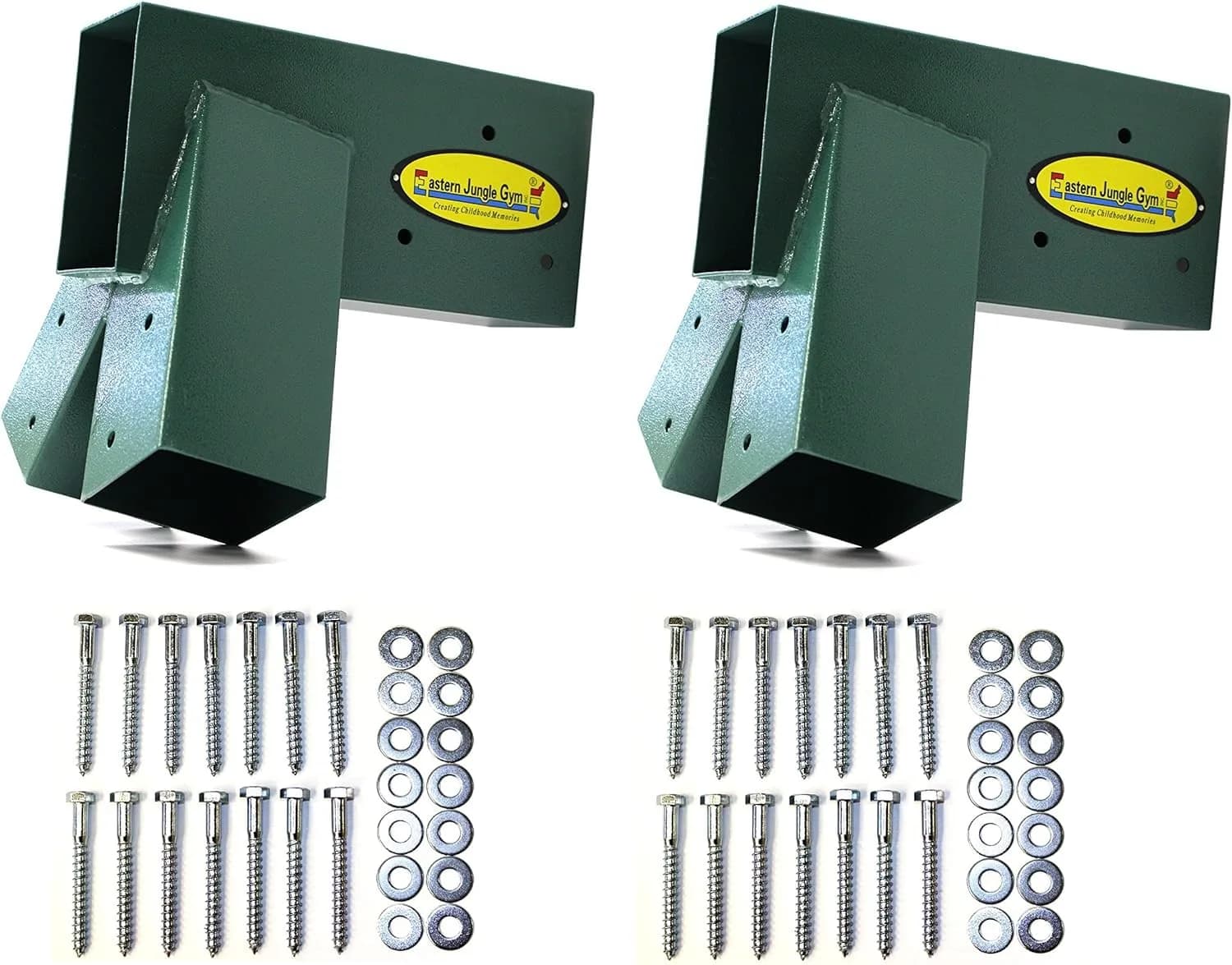 Eastern Jungle Gym Easy 1-2-3 A-Frame 2 Brackets | Heavy Duty Steel Playground Hardware — Green