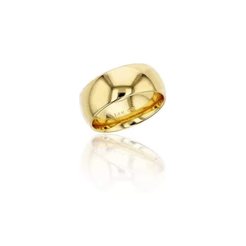 DECADENCE 10K Yellow Gold Wedding Band 8mm | Italian Craftsmanship, Hypoallergenic, Size 10.5 thumbnail 1