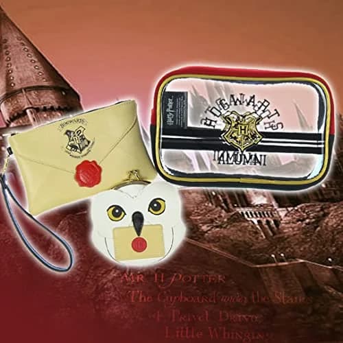 Bioworld Harry Potter Hogwarts Alumni Jrs. Gift Set Makeup Case Zip Wallet & Coin Purse | Officially Licensed Warner Brothers thumbnail 4