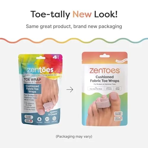 ZenToes Hammer Toe Straightener & Buddy Wraps 4 Ct | Orthopedic Brace for Broken Toes thumbnail 9